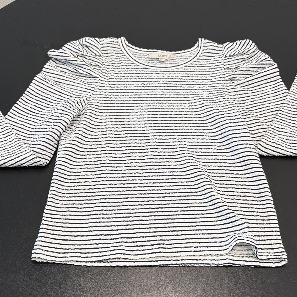 Loft Striped Long Sleeve Blouse